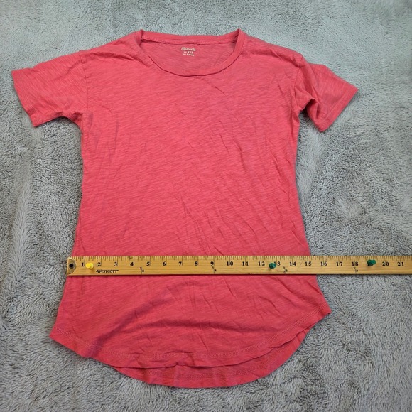 Madewell Tops - Madewell Whisper Cotton Crewneck Tee Womens XXS Short Sleeve Slub Coral Pink T